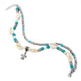 thumbnail image 1 of Chaîne de Cheville Boho Argentée avec Pendentif Tortue Perle Turquoise pour Femmes et Filles, 1 of 5