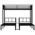 thumbnail image 5 of Triple Bunk Bed, Twin over Twin & Twin Metal Bunk Beds for 3, Space Saving Triple Sleeper with Ladder, Detachable 3 Twin Bed Frame, Black, 5 of 8