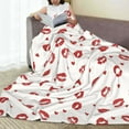 thumbnail image 6 of Bingfone Lips Kiss Print Flannel Fleece Blanket Throw Blanket for Bed,Sofa,Couch,Travel,Camping(80"x60" ), 6 of 8