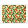 thumbnail image 1 of Tropical Bath Mat, Exotic Pattern with Plumeria Hibiscus Monstera Palm Flowers and Leaves, Non-Slip Plush Mat Bathroom Kitchen Laundry Room Decor, 29.5 X 17.5 Inches, Red Pale Yellow Green, Ambesonne, 1 of 2