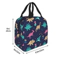 thumbnail image 2 of Yiaed Cartoon Dinosaur Print Insulated Lunch Bag Reusable Cute Tote Lunch Box, Leakproof Cooler Lunch Bags for Work Office Travel School Picnic, 2 of 5