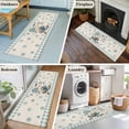 thumbnail image 5 of Runner Rug 2'x6', Blue Gnomes Washable Non-Slip Hallway Runner Rugs, Coffee Snowflake Winter Checkered Rustic Bedside Rugs Floor Mats Carpet Runners for Kitchen Bathroom Laundry Room, 5 of 8