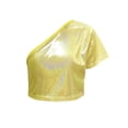 thumbnail image 4 of Tenue de Performance pour Enfants T-shirt à Paillettes à Manches Courtes avec Taille Apparente et Nombril Col Rond Élastique, 4 of 4