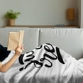 thumbnail image 3 of Saying Soft Flannel Fleece Throw Blanket, Minimalist Style Lettering Hand-drawn Typographic Just Relax Text, Cozy Plush for Indoor and Outdoor Use, 60" x 80", Black and White, by Ambesonne, 3 of 5