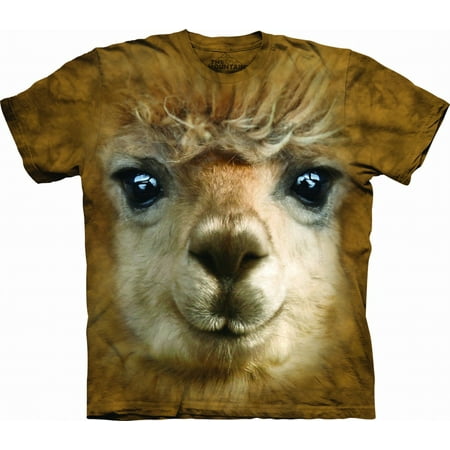 - Orange 100% Cotton Big Face Alpaca Graphic T-Shirt NEW