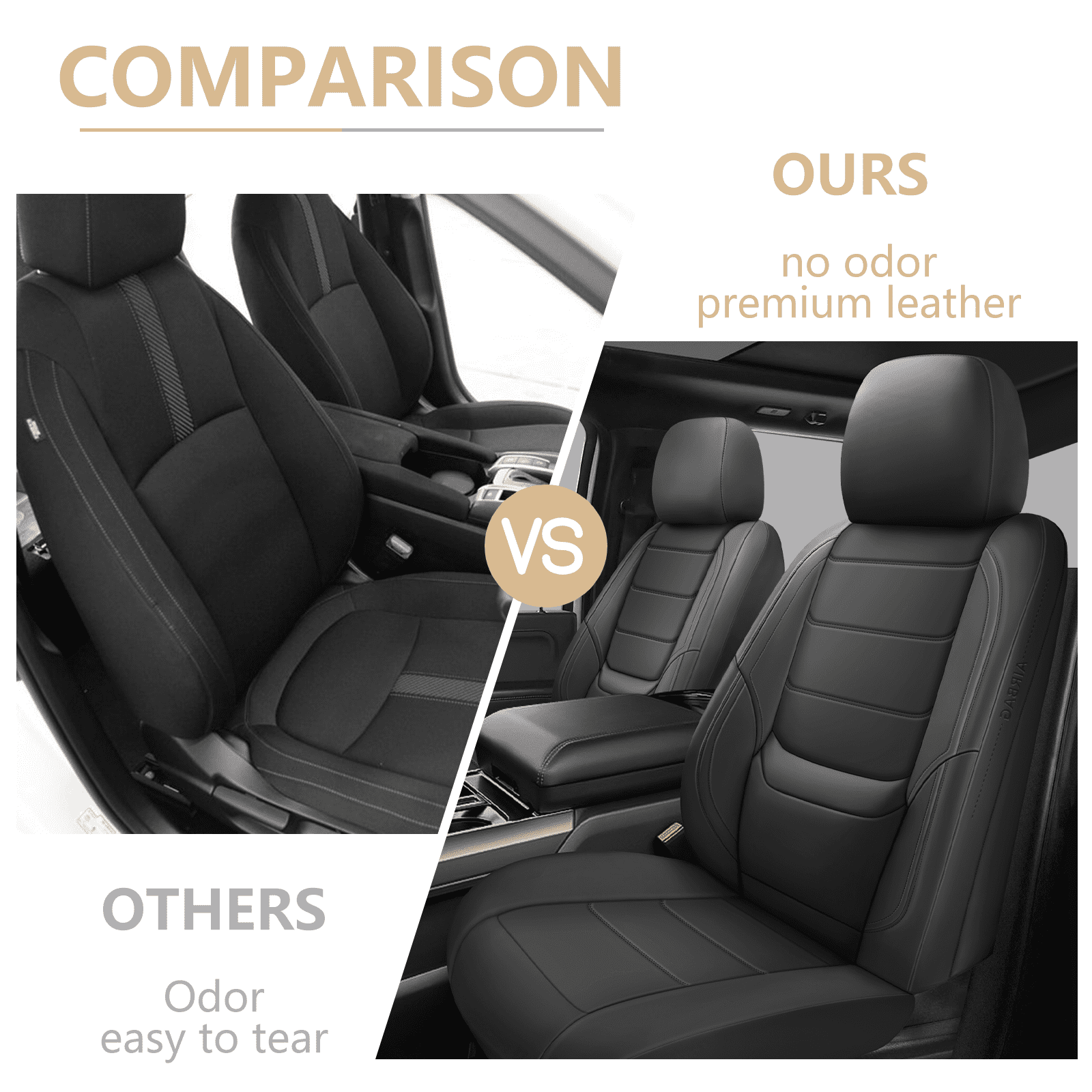 NS-YOLO Waterproof Car Seat Covers Full Set Universal 5-Seat Protector with Lumbar Support for Cars SUV Trucks