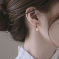 thumbnail image 2 of 925 Sterling Silver CZ Clover Hoop Earrings Dangle for Women Teens Lucky Clover Leaf Huggie Earrings Flower Drop, 2 of 6