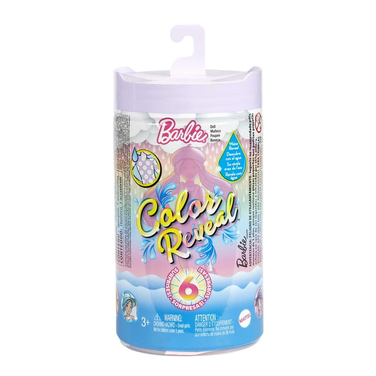 Barbie Color Reveal Pop met 7 verrassingen uit de serie Neon Tie-dye, met tie-dyeprint en kleurverandering, cadeau voor kinderen vanaf 3 jaar, HCC67