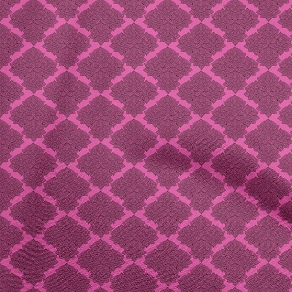 oneOone Cotton Cambric Dark Magenta Fabric Asian Block Print Fabric For Sewing Printed Craft Fabric By The Yard 42 Inch Wide