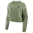 thumbnail image 2 of Women's-Fanatics  Olive Team USA Studio Tri-Blend Cropped Pullover Sweatshirt, 2 of 5