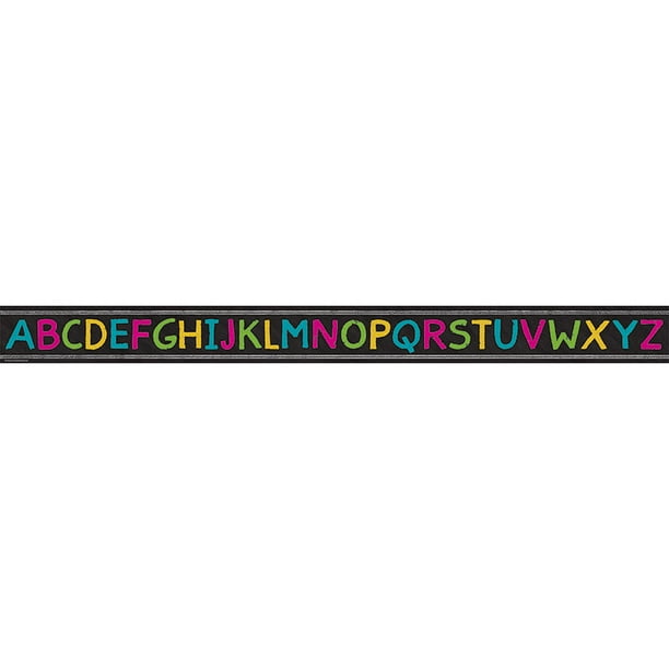 Chalkboard Bright Alphabet Straight Border Trim Walmart Com Walmart Com