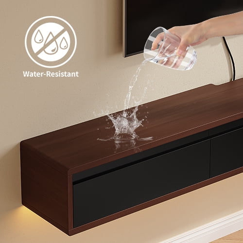 FloatiCasa 70" Floating TV Stand Wall Mounted Floating TV Shelf for TVs up to 75" Floating TV Console with 3 Flip-down Door