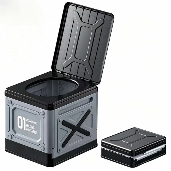 Multifunctional Foldable Portable Car Toilet Lightweight Outdoor Camping & Travel Emergency Toilet, Waterproof & Leak-Proof, Compact & Comfortable for Home, Camping, and Car Use