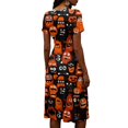 thumbnail image 5 of KLHDSF Halloween Dresses For Women Short Sleeve V Neck Dress Lightweight Breathable Party Daily Outfit Saffron S, 5 of 5
