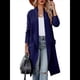 thumbnail image 3 of Cárdigan Holgado de Punto Abierto para Mujer, Informal, de Larga, Drapeado, con Bolsillos, Chaqueta Larga, Suéter. Azul XXL, 3 of 7
