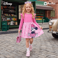 thumbnail image 6 of Disney Girls Dresses Minnie Mouse Graphic Cotton Bow Heart Spring Fall Pink Dress Toddler Kids 4-5T, 6 of 13