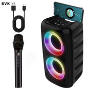 MOS‑3317 Enhanced Floor‑Standing Dual Speaker System, RGB Lighting, Wireless Stereo Sound, Wired & Wireless Mic Support, Deep Low‑Frequency for Theater, Parties and Outdoor Audio