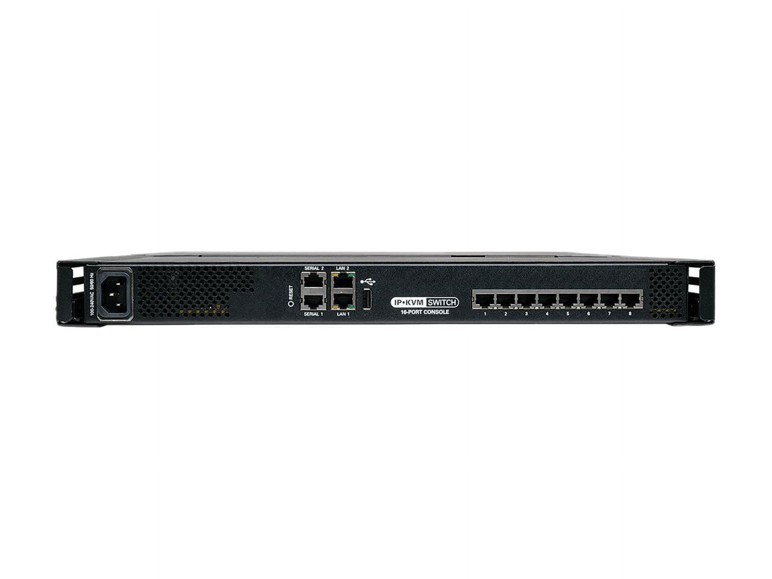 Tripp Lite by Eaton NetCommander 8-Port Cat5 KVM over IP Switch - 19 in. LCD 1 Remote + 1 Local User 1U Rack-Mount - 8 Computer(s) - 19" LCD - 1366 x 768 - 12 x Network (RJ-45) - 1 x USB - Keyboard...
