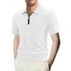 thumbnail image 1 of pstuiky camiseta de hombre, Blusa de manga corta con cuello vuelto y bolsillos con cremallera de color liso a la moda para hombre camisetas de hombre l, 1 of 8