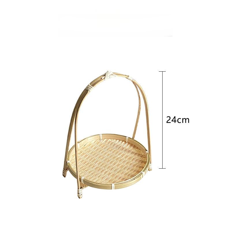 Handcrafted Bamboo Basket - Round & Square Food Storage for Tea Snacks, Fruit, Cake, Dried Fruit, Snacks, Pastries Multi-Layer Bamboo Storage Basket - Bamboo Products