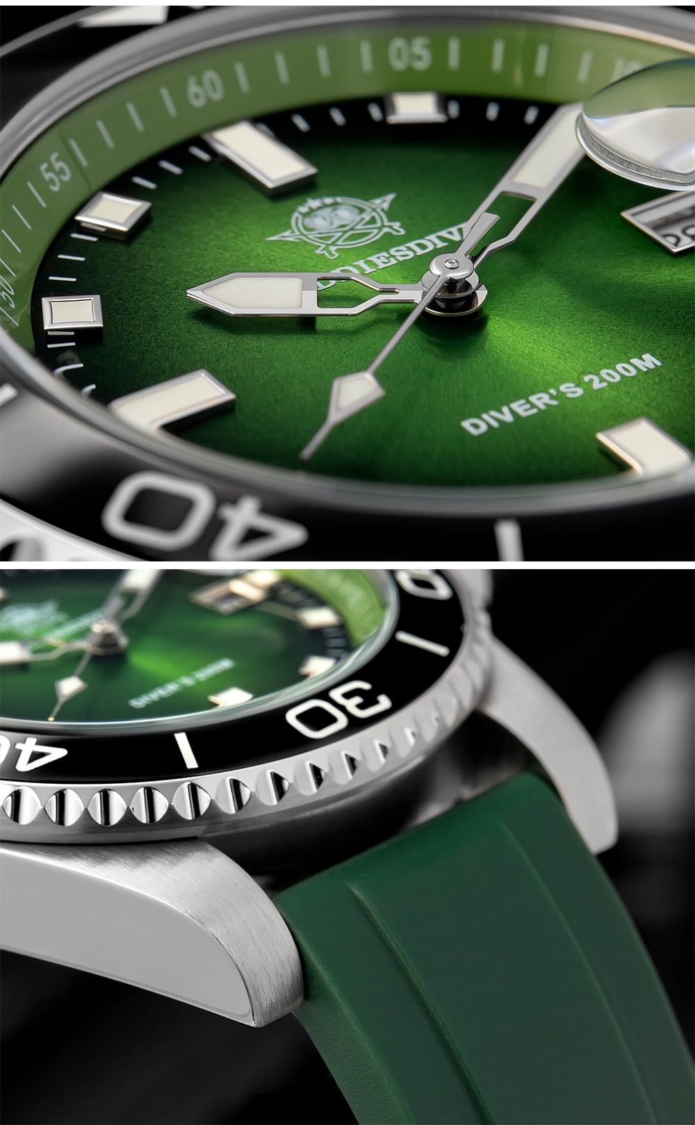 ADDIESDIVE Professional Dive Watch - Japanese Quartz Movement, 200M Waterproof Quartz Watch with Ceramic Rotating Bezel & Super Luminous