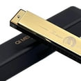 thumbnail image 3 of BLEEUS 24 Holes Portable Harmonica C Key Standard Harmonica Party Favors (Gold) Musical Instruments Supplies (Gold), 3 of 9