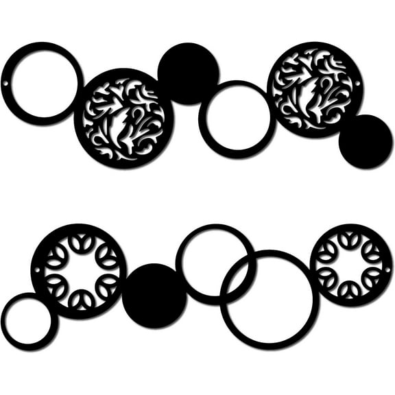 Iron Wall Signs Metal Art Wall Decoration 400x130x1mm for Living Room Home Office Garden Kitchen Hotel Balcony Round Hole: 5mm 2pcs/set