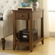 thumbnail image 2 of Mesa auxiliar Acme Bertie de madera con 1 cajón y estante de nogal, 2 of 7