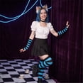 thumbnail image 5 of Lumtrix Women's Striped Over Knee Thigh High Socks, Arm Warmer Fingerless Gloves Set for Halloween Christmas O One Size, 5 of 6