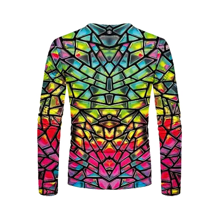 Penkiiy Carnivals T-Shirts, Men's Geometric Rhombus Dazzling Penkiiy Carnivals T-Shirts, Men's Geometric Rhombus Dazzling