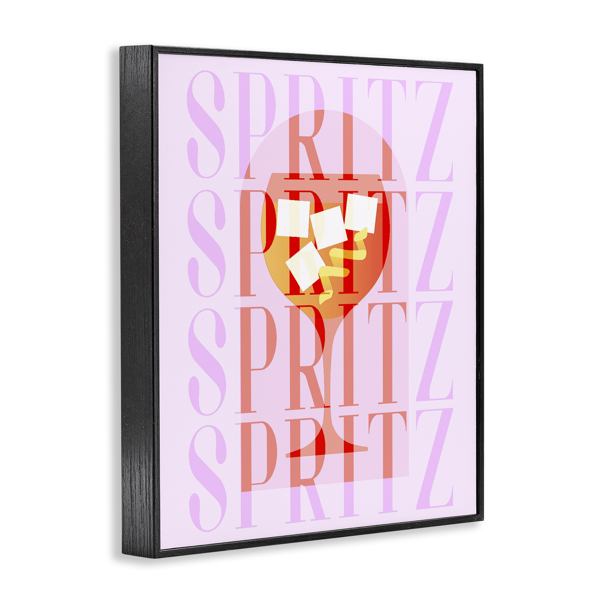Retro Pastel Spritz Black Framed Giclee Art, design by Lil' Rue