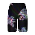 thumbnail image 3 of lcziwo Board Shorts for Men Swim Big and Tall Stretchy Shorts Hawaiian Vacation Beach Shorts Tropical Surf Lounge Shorts Elastic Waist Drawstring Shorts Black,XXXL, 3 of 4
