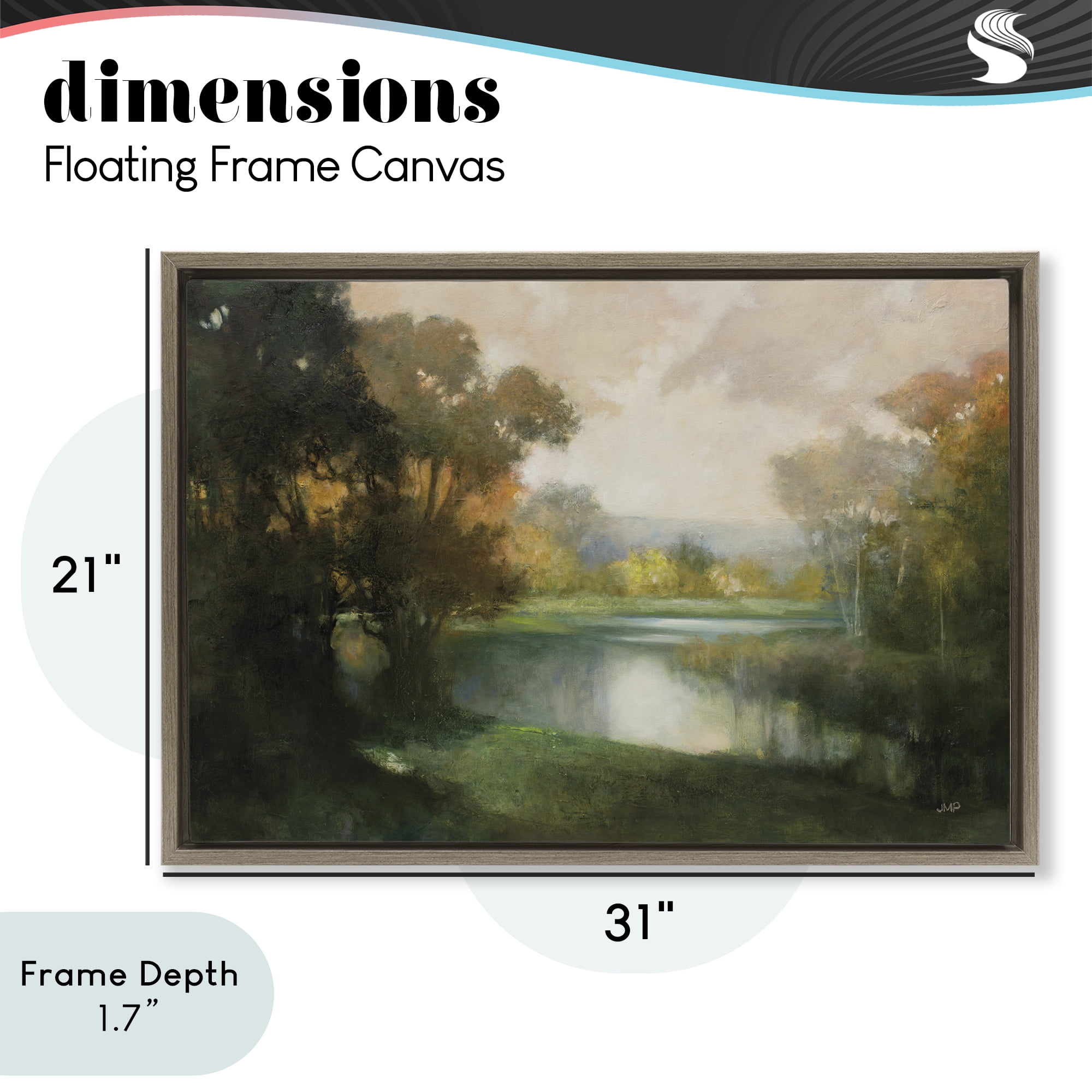 Stupell Industries Lakeside Morning in Autumn Light Brown Framed Floater Canvas Wall Art, design by Julia Purinton