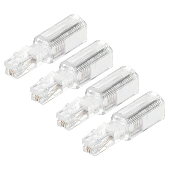 Uxcell 4 Pack Phone Cord Detangler, 360° Telephone Cord Detangler Swivel Anti Tangle Landline, Clear White