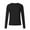 Black, variant on GigrtiJin Women's Knitted Pullover Sweater Solid Color Round Neck Long Sleeved Sweater Top Comfy Warm Loose Blouse