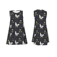 thumbnail image 3 of Bixox Cartoon Rooster Print Women's Sleeveless A-Line Dress with Pockets, Casual Knee-Length Tank Dress for Summer-Small, 3 of 7