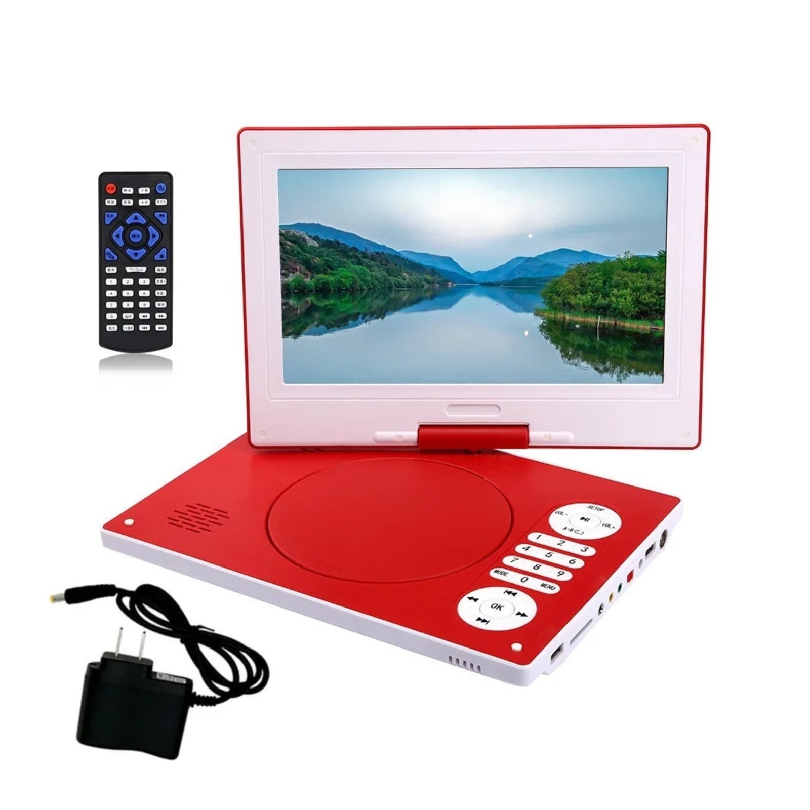 All-in-One Portable DVD Player 13" Chassis, HD Swivel Screen Travel Media Player with USB TF Slots
