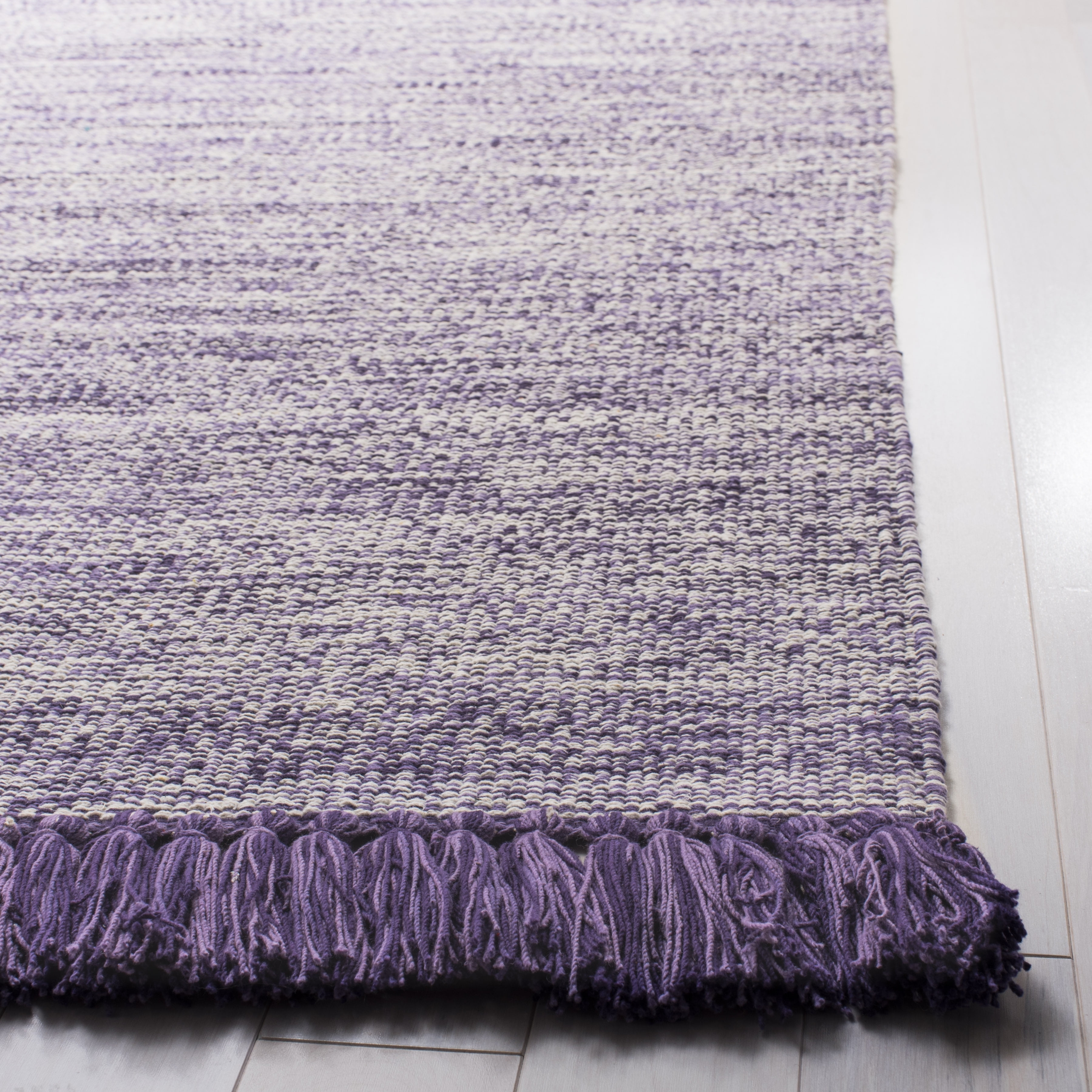 SAFAVIEH Montauk Justin Solid Braided Cotton Area Rug, Purple, 3' x 5'