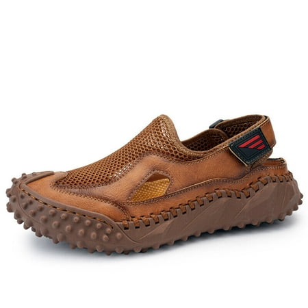 

Men s Leather Mesh Athletic Leather Sandals Slip-on Roman Casual Shoes Fisherman