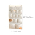 thumbnail image 3 of SLYNSHome 12 Pocket Wall Hanging Organizer,Khaki Fabric Foldable Wall Mount Storage Bag For Bedroom, Bathroom, Kitchen And Door Sundry Storage, 3 of 8