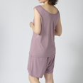 thumbnail image 5 of SWSMCLT Women's Billowy Plus Size Pajama Set Comfy Cotton Fall Light Cute 2 Piece Nightwear Breathable Loungewear Set Purple Medium, 5 of 5