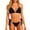 A171 Black, variant on Bikini Sets for Women Ribbed Texture Halter Triangle Top with Gold Chain Link Detail Side Tie Bottoms 2 Piece Bathing Suits Charming Swimwear