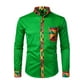 thumbnail image 3 of Conjunto de disfraz con patrón kente africano de 3 piezas con camisa abotonada, sombrero Kufi, bufanda, estola, faja, traje para fiesta del Mes de la Historia Negra, 3 of 5