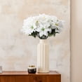 thumbnail image 6 of 4 pcs 7 forks Artificial Flower Decor Poinsettia Simulation Bouquet Realistic For Indoor Outdoor Xmas Wire Christmas Tree Decorations White, 6 of 11