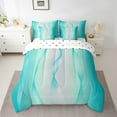 Gradient Teal and Greyish White Bed in a Bag King Size Comforter Set 7