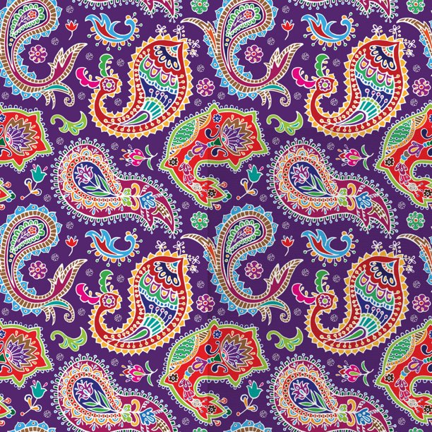 Paisley Fabric by The Yard, Sixties and Seventies Hippie Themed Motives
