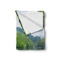 thumbnail image 2 of Nature Soft Flannel Fleece Blanket, Boats on the Lake by Forest Surreal Serene in Woodland Paastoral Landscape, Cozy Plush for Indoor and Outdoor Use, 70" x 90", Fern Green Cinnamon, by Ambesonne, 2 of 6