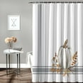 thumbnail image 4 of Fall Shower Curtain White Pumpkin Leaf Branch Fall Shower Curtains for Bathroom Decor Autumn Harvest Thanksgiving, Gray Stripes Bath Curtains Sets with Hooks Waterproof Standard Size 72" x 72", 4 of 6