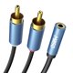 thumbnail image 1 of Cable de audio MillSO, adaptador RCA a hembra de 3,5 mm, 30 cm, 1 of 6