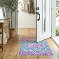 thumbnail image 2 of ODIKA 2'x3' Washable Throw Rug Pink Tie Dye Kawaii Mermaid Motifs Galaxy Shaped for Hallway, Study Room, Non-Slip Low Profile, Flatwoven, 2 of 7